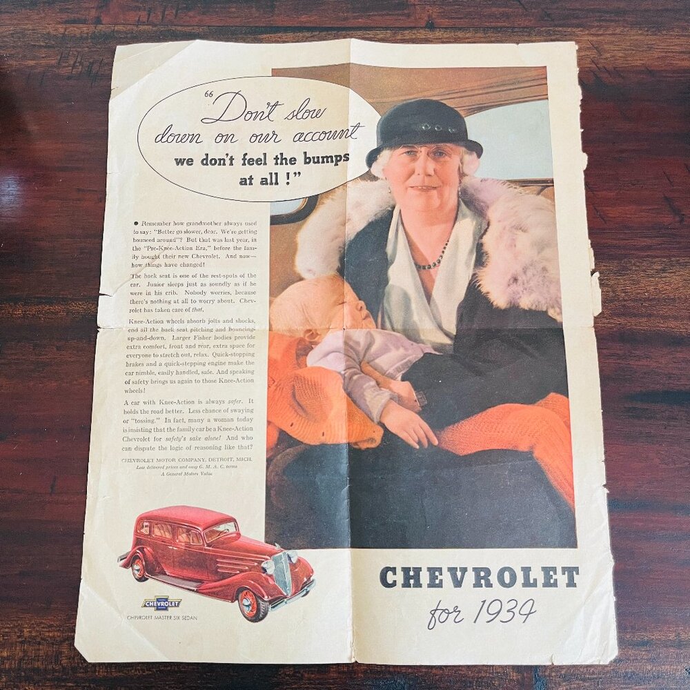Vintage 1939 Chevrolet Master Six Sedan Magazine Newspaper Print Advertisement
